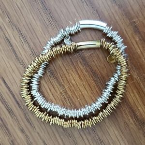 Gold and silver bracelet stack